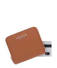 GUESS COLEEN portefeuille compact &agrave; fermeture &eacute;clair sac fourre-tout albury caramel - Portefeuilles Femme - 4