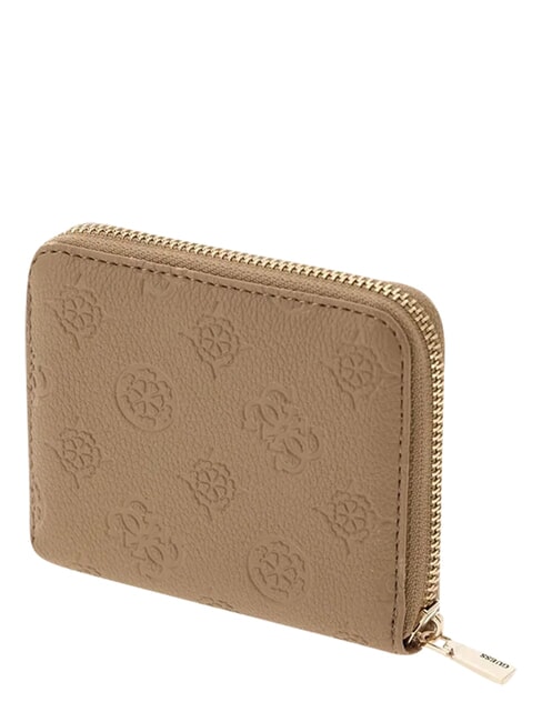 ELLA portefeuille compact &agrave; fermeture &eacute;clair logo beige - Portefeuilles Femme