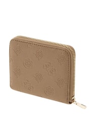 GUESS ELLA portefeuille compact &agrave; fermeture &eacute;clair logo beige - Portefeuilles Femme - 3