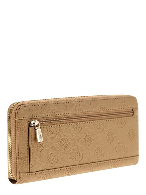 ELLA Grand portefeuille zipp&eacute; logo beige - Portefeuilles Femme