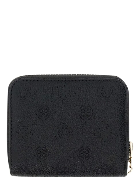 ELLA portefeuille compact &agrave; fermeture &eacute;clair logo noir - Portefeuilles Femme