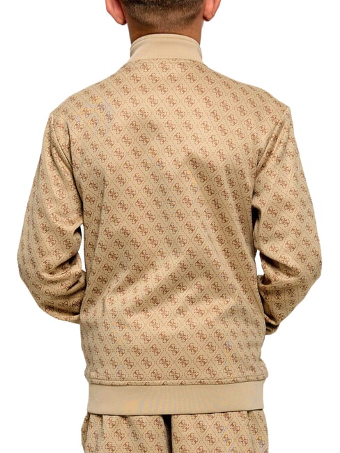 KIDS ACTIVE Sweat-shirt &agrave; fermeture &eacute;clair int&eacute;grale 4g aop beige blanc - B&eacute;b&eacute; Sweat