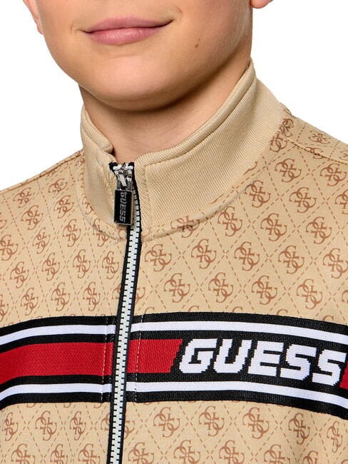 KIDS ACTIVE Sweat-shirt &agrave; fermeture &eacute;clair int&eacute;grale 4g aop beige blanc - B&eacute;b&eacute; Sweat