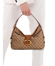 GUESS CAMDEN 4G Sac bandouli&egrave;re, imprim&eacute; int&eacute;gral logo lait/cognac - Sacs pour Femme - 2