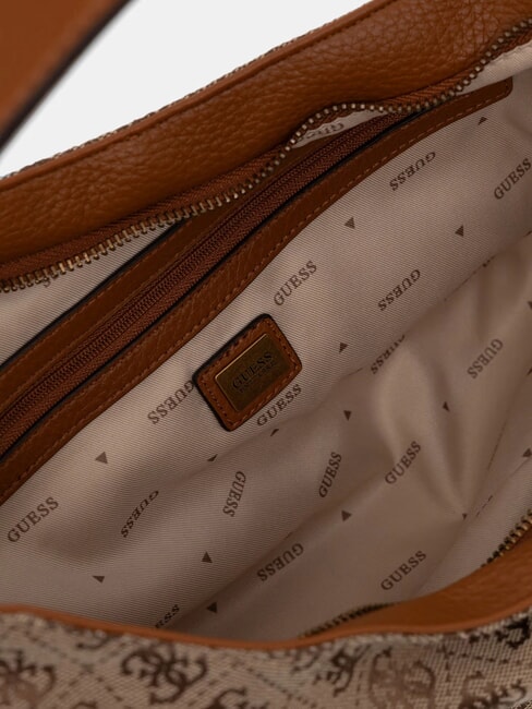 CAMDEN 4G Sac bandouli&egrave;re, imprim&eacute; int&eacute;gral logo lait/cognac - Sacs pour Femme