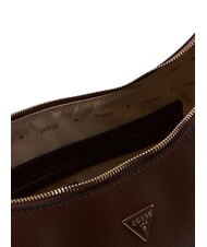 GUESS PETRA Grand sac bandouli&egrave;re Chocolat - Sacs pour Femme - 4