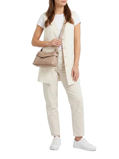 ELLA sac bandouli&egrave;re logo beige - Sacs pour Femme