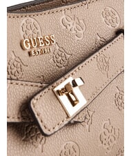 GUESS ELLA sac bandouli&egrave;re logo beige - Sacs pour Femme - 4