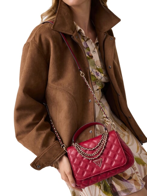 GIULLY 2 Sac &agrave; main avec bandouli&egrave;re cerise noire - Sacs pour Femme