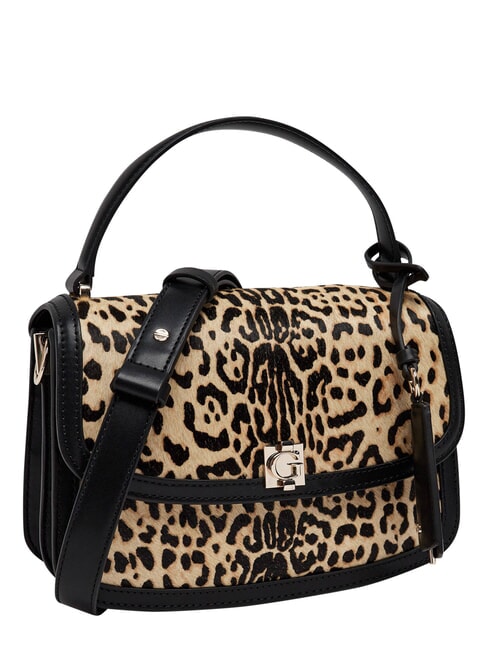 AUDREY                                   Sac &agrave; main avec bandouli&egrave;re, en cuir l&eacute;opard - Sacs pour Femme