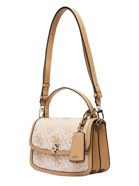 AUDREY                                   Sac &agrave; main avec bandouli&egrave;re logo beige - Sacs pour Femme