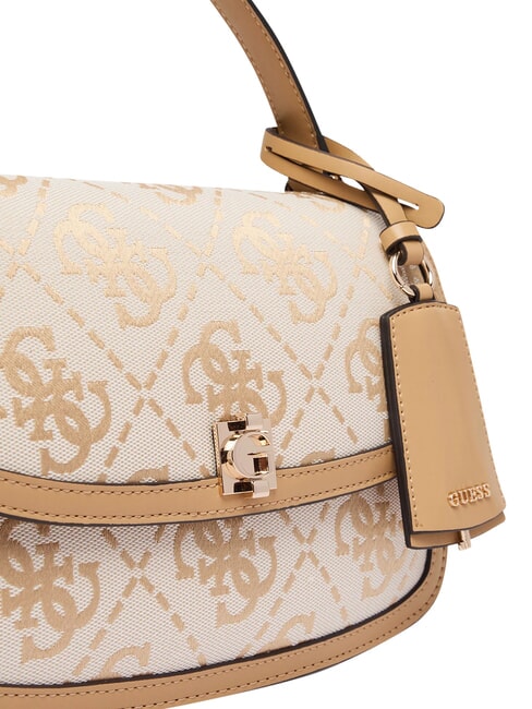 AUDREY                                   Sac &agrave; main avec bandouli&egrave;re logo beige - Sacs pour Femme