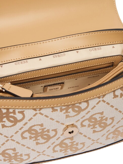 AUDREY                                   Sac &agrave; main avec bandouli&egrave;re logo beige - Sacs pour Femme