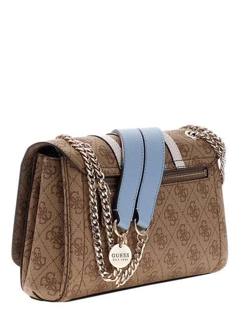 NOELLE 2                                 Sac bandouli&egrave;re &agrave; double poign&eacute;e logo lait/bleu clair - Sacs pour Femme