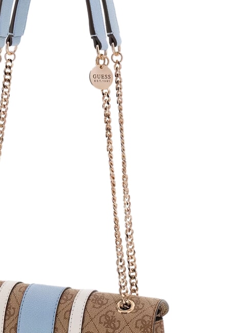 NOELLE 2                                 Sac bandouli&egrave;re &agrave; double poign&eacute;e logo lait/bleu clair - Sacs pour Femme