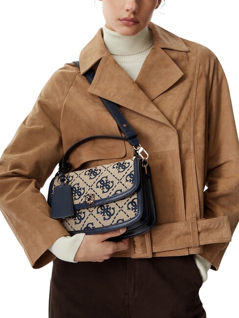 AUDREY                                   Sac &agrave; main avec bandouli&egrave;re logo marine - Sacs pour Femme