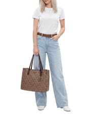 GUESS NOELLE 2 4G sac bandouli&egrave;re logo latte / marron - Sacs pour Femme - 2