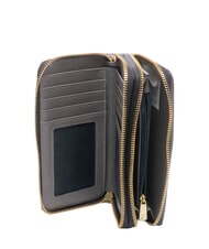 GATTINONI PLANETARIUM Grand portefeuille &agrave; double zip aquarelle sauvage/ taupe fonc&eacute; - Portefeuilles Femme - 2