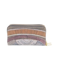 GATTINONI PLANETARIUM Grand portefeuille &agrave; double zip aquarelle sauvage/ taupe fonc&eacute; - Portefeuilles Femme - 3