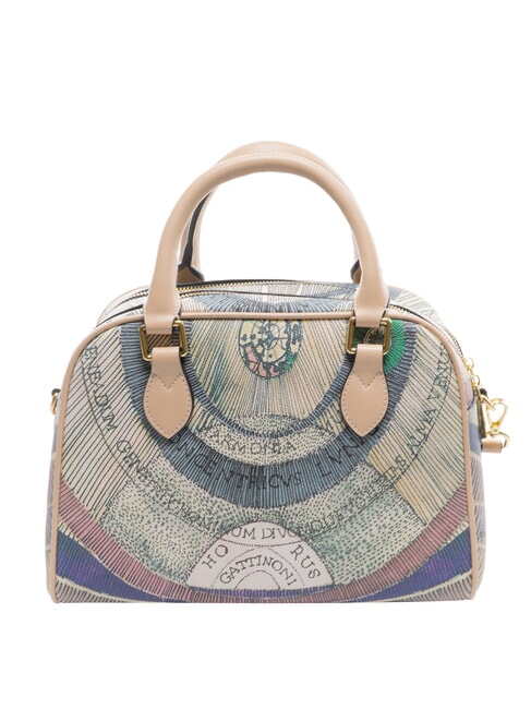 PLANETARIUM Sac d&ocirc;me moyen avec bandouli&egrave;re aquarelle/beige - Sacs pour Femme