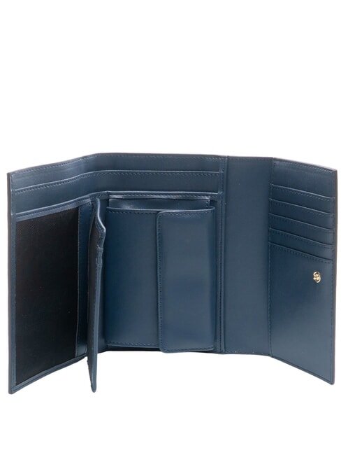 PLANETARIUM Portefeuille moyen &agrave; rabat aigue-marine/bleu marine fonc&eacute; - Portefeuilles Femme