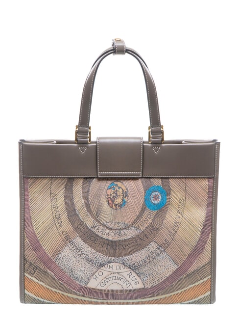 PLANETARIUM Sac &agrave; main avec bandouli&egrave;re aquarelle sauvage/ taupe fonc&eacute; - Sacs pour Femme