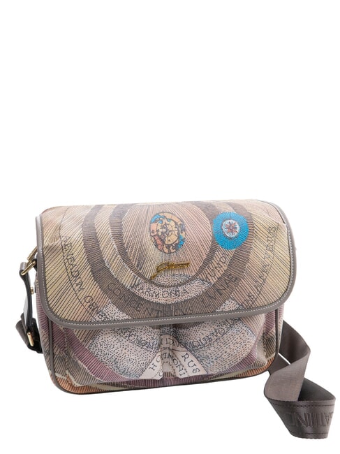 PLANETARIUM sac bandouli&egrave;re aquarelle sauvage/ taupe fonc&eacute; - Sacs pour Femme
