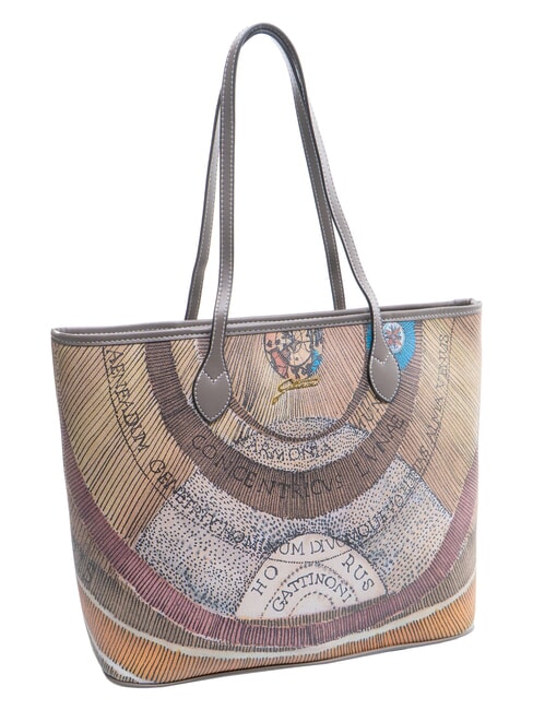 PLANETARIUM Sac de courses moyen aquarelle sauvage/ taupe fonc&eacute; - Sacs pour Femme
