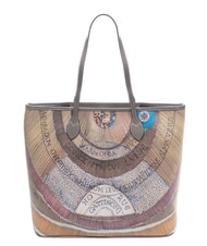 GATTINONI PLANETARIUM Sac de courses moyen aquarelle sauvage/ taupe fonc&eacute; - Sacs pour Femme - 4