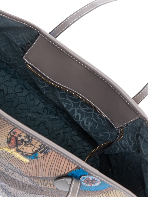 PLANETARIUM Sac de courses moyen aquarelle sauvage/ taupe fonc&eacute; - Sacs pour Femme