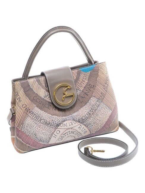 PLANETARIUM Sac &agrave; main avec bandouli&egrave;re aquarelle sauvage/ taupe fonc&eacute; - Sacs pour Femme