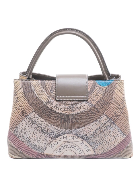PLANETARIUM Sac &agrave; main avec bandouli&egrave;re aquarelle sauvage/ taupe fonc&eacute; - Sacs pour Femme