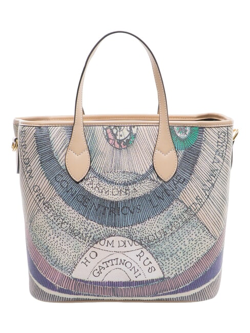 PLANETARIUM Sac &agrave; main avec bandouli&egrave;re aquarelle/beige - Sacs pour Femme