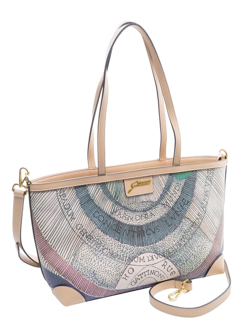 PLANETARIUM Sac &agrave; provisions aquarelle/beige - Sacs pour Femme