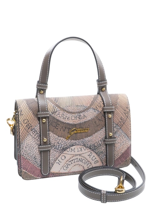 PLANETARIUM Sac &agrave; main avec bandouli&egrave;re aquarelle sauvage/ taupe fonc&eacute; - Sacs pour Femme