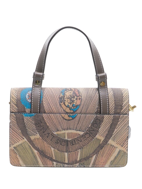 PLANETARIUM Sac &agrave; main avec bandouli&egrave;re aquarelle sauvage/ taupe fonc&eacute; - Sacs pour Femme