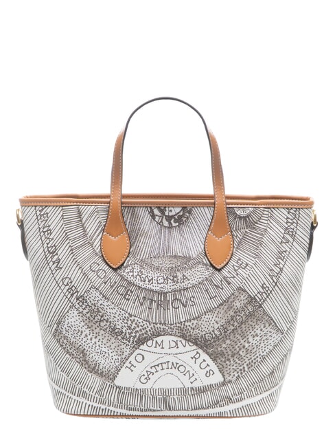PLANETARIUM Sac &agrave; main avec bandouli&egrave;re encre s&eacute;pia/beige clair - Sacs pour Femme