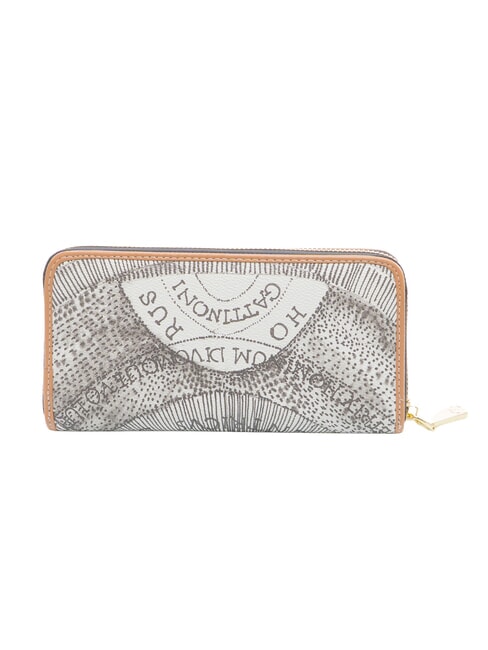 PLANETARIUM Grand portefeuille zipp&eacute; encre s&eacute;pia/beige clair - Portefeuilles Femme