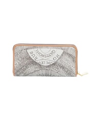 GATTINONI PLANETARIUM Grand portefeuille zipp&eacute; encre s&eacute;pia/beige clair - Portefeuilles Femme - 3