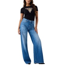 GUESS SNAKE TRIANGLE T-shirt &agrave; manches courtes jetbla - T-shirt - 3