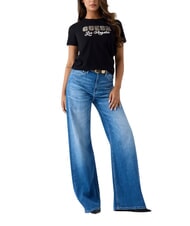 GUESS SNAKE SCRIPT T-shirt &agrave; manches courtes, pur coton jetbla - T-shirt - 3