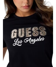 GUESS SNAKE SCRIPT T-shirt &agrave; manches courtes, pur coton jetbla - T-shirt - 4