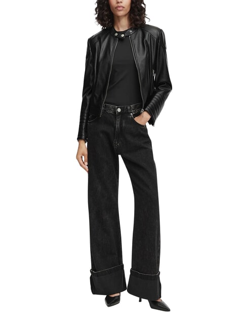 MARLENE CARIBOU Veste en similicuir, coupe classique jetbla - Vestes pour femmes