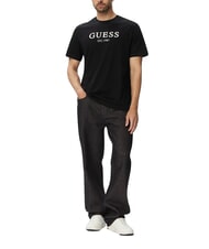 GUESS LOGO T-shirt &agrave; manches courtes, pur coton jetbla - T-shirt - 3