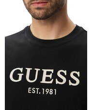 GUESS LOGO T-shirt &agrave; manches courtes, pur coton jetbla - T-shirt - 4