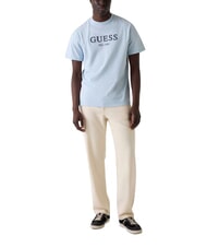 GUESS LOGO T-shirt &agrave; manches courtes, pur coton bleu a&eacute;rien - T-shirt - 3