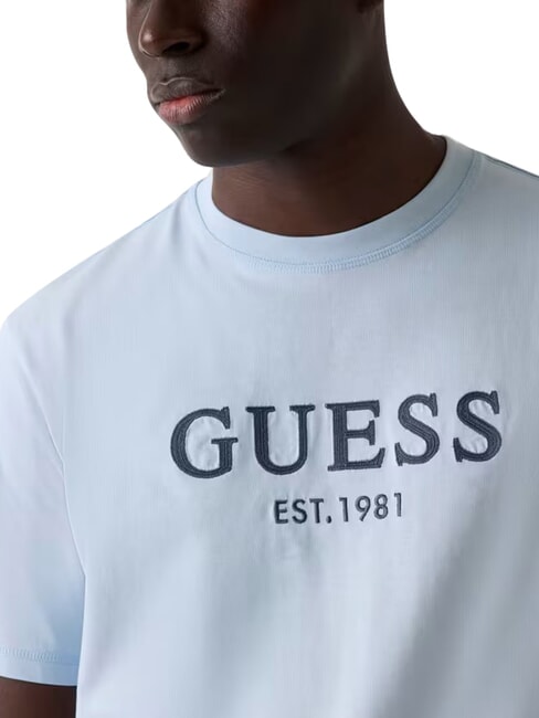 LOGO T-shirt &agrave; manches courtes, pur coton bleu a&eacute;rien - T-shirt