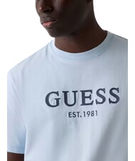 GUESS LOGO T-shirt &agrave; manches courtes, pur coton bleu a&eacute;rien - T-shirt - 4