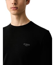 GUESS CORE T-shirt &agrave; manches longues, coupe slim jetbla - Pulls pour hommes - 4