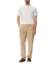 GUESS LOGO T-shirt &agrave; manches courtes, pur coton blanc pur - T-shirt - 3
